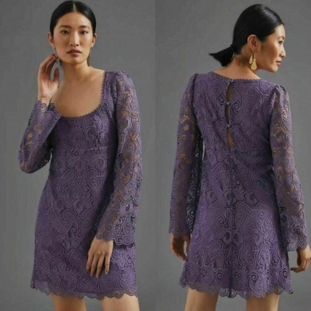 Anthropologie - Maeve Embroidered Lace Mini dress